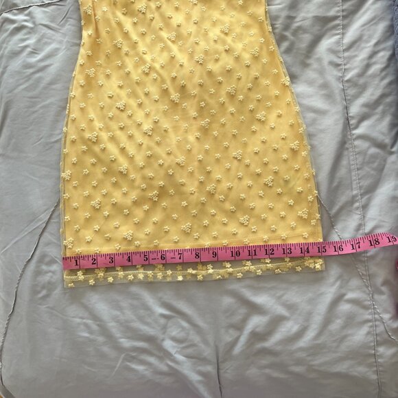 Francesca's Blue Rain Yellow Tie Strap Mini Dress Size XXS - Picture 11 of 13